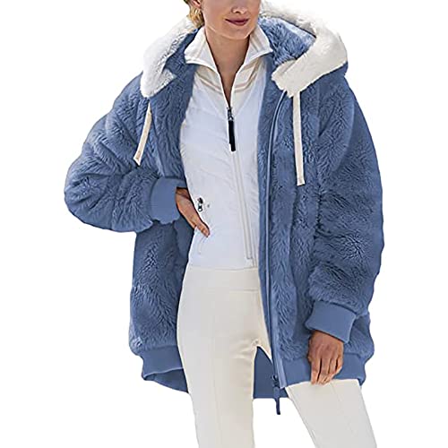 Awrvia Plüschjacke Damen Flauschig Fleecejacke Lässige Winddichter Mantel mit Tasches Kapuzenjacke Teddy Fleece Winterjacke Mode Warm Hoodie Reißverschluss Weiche Jacken Sportlicher Oberteile Awrvia Plüschjacke Damen Flauschig Fleecejacke Lässige Winddichter Mantel mit Tasches Kapuzenjacke Teddy Fleece Winterjacke Mode Warm Hoodie Reißverschluss Weiche Jacken Sportlicher Oberteile von Awrvia