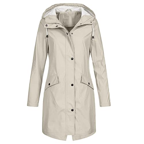 Awrvia Regenjacke Damen Wasserdicht Softshelljacke mit Kapuze Outdoorjacke Atmungsaktive Packbare Regenmantel Wandern Leichte Jacke Gestreiftes Innenfutter Mantel Trekking Fahrrad Fahrradjacke von Awrvia