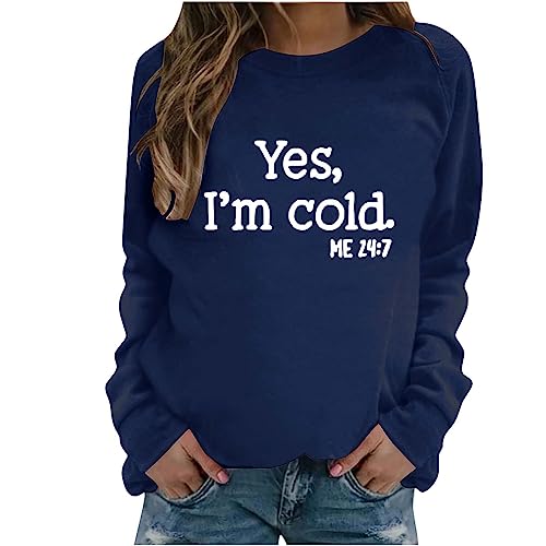 Awrvia Sweatshirts für Damen Pullover Y2k Basic Langarmshirt Vintage Teenager Pullov Locker Oberteil ohne KapuzeLeichte Outdoor Fleece Outwear Kawaii 2023 Taillierte Outfits Freizeit Pulli Shirts von Awrvia