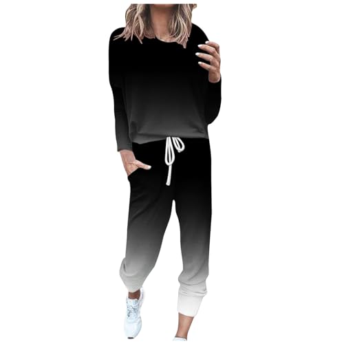 Awrvia Trainingsanzug Damen Langarm Jogginganzug Baumwolle 2 Pieces Set Modische Vintage Freizeitanzug Einfarbig Slim Sportanzug Bequemer Sport Fitnessanzug mit Taschen Hose Y2K Zweiteiler Awrvia Trainingsanzug Damen Langarm Jogginganzug Baumwolle 2 Pieces Set Modische Vintage Freizeitanzug Einfarbig Slim Sportanzug Bequemer Sport Fitnessanzug mit Taschen Hose Y2K Zweiteiler von Awrvia