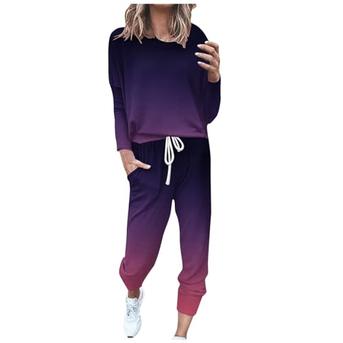 Awrvia Trainingsanzug Damen Langarm Jogginganzug Baumwolle 2 Pieces Set Modische Vintage Freizeitanzug Einfarbig Slim Sportanzug Bequemer Sport Fitnessanzug mit Taschen Hose Y2K Zweiteiler Awrvia Trainingsanzug Damen Langarm Jogginganzug Baumwolle 2 Pieces Set Modische Vintage Freizeitanzug Einfarbig Slim Sportanzug Bequemer Sport Fitnessanzug mit Taschen Hose Y2K Zweiteiler von Awrvia
