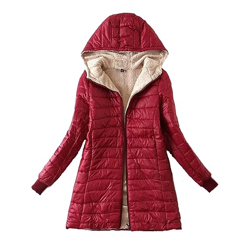 Awrvia Winterjacke Damen Warme Steppjacke Verdicken Lang Softshelljacke Fleece Gesteppte Wintermantel mit Kapuze Sportjacke Elegant Winterparka Mantel Winddichter Funktions Übergangsjacke Awrvia Winterjacke Damen Warme Steppjacke Verdicken Lang Softshelljacke Fleece Gesteppte Wintermantel mit Kapuze Sportjacke Elegant Winterparka Mantel Winddichter Funktions Übergangsjacke von Awrvia