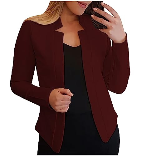 Blazer für Damen Kurze Büro Jacke Sportlich Modern Anzüge Bolero Langarm Oberteil Elegant Revers Mantel Einfarbig Slim Fit Sakko Geschäft Freizeitmantel Wärmer Festliche Outwear Blazer für Damen Kurze Büro Jacke Sportlich Modern Anzüge Bolero Langarm Oberteil Elegant Revers Mantel Einfarbig Slim Fit Sakko Geschäft Freizeitmantel Wärmer Festliche Outwear von Awrvia