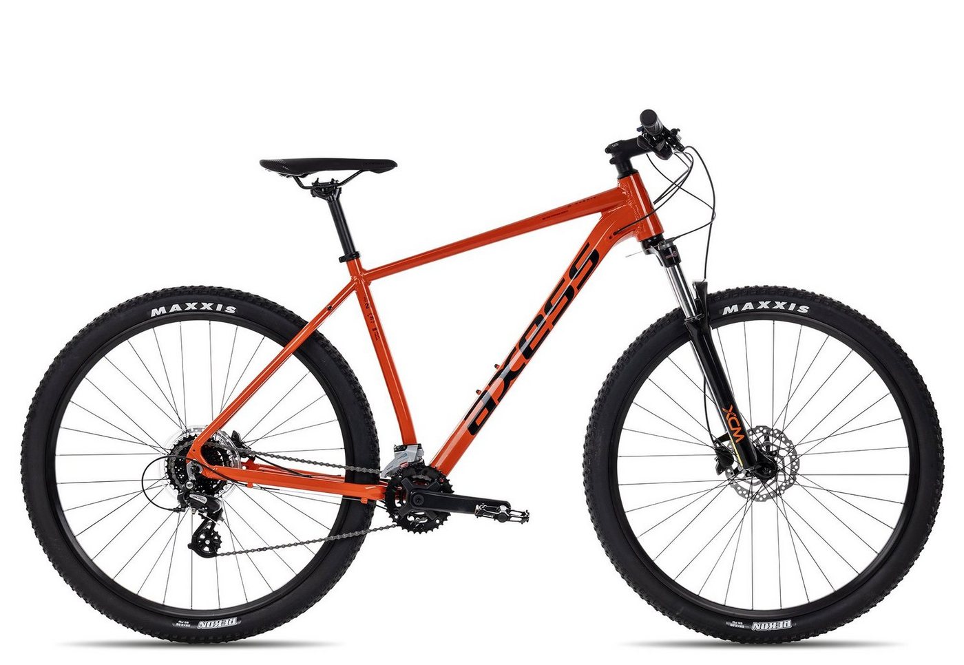 Axess Mountainbike DEBRIS, 16 Gang Shimano RD-M360 Acera 8 Schaltwerk, Kettenschaltung, MTB-Hardtail Herrenrad 29 Zoll rot/orange von Axess