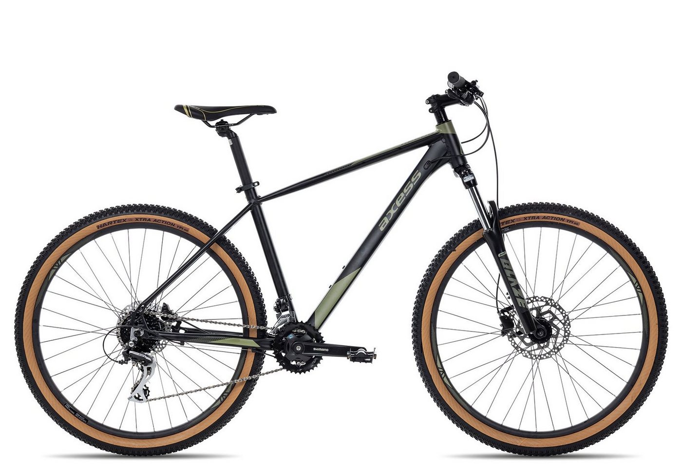 Axess Mountainbike KEEDO, 16 Gang Shimano Acera M3020 8 speed Schaltwerk, Kettenschaltung, MTB-Hardtail Herrenrad 29 Zoll schwarz/grau von Axess