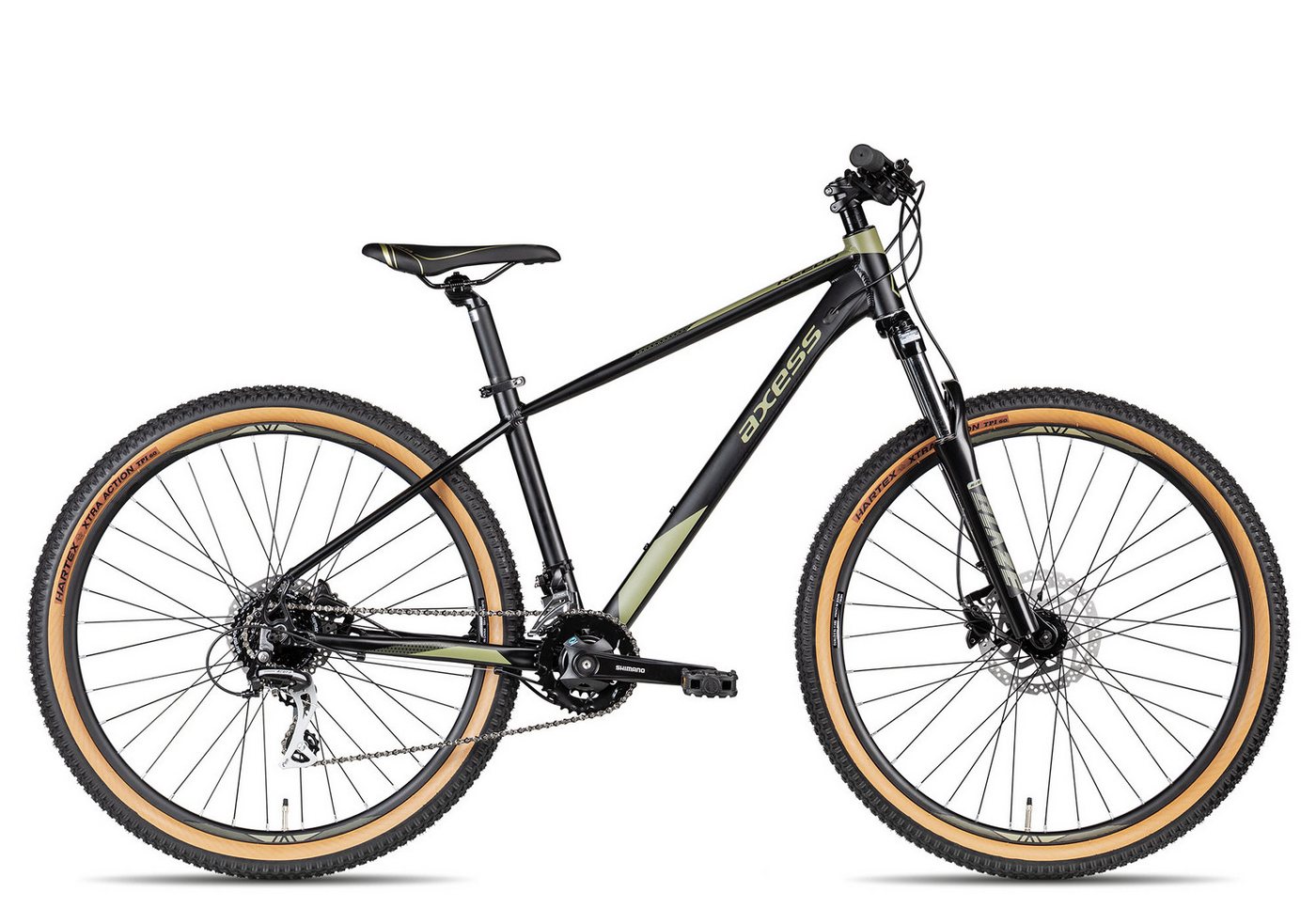 Axess Mountainbike KEEDO, 16 Gang Shimano Acera M3020 8 speed Schaltwerk, Kettenschaltung, MTB-Hardtail Herrenrad schwarz/grau von Axess