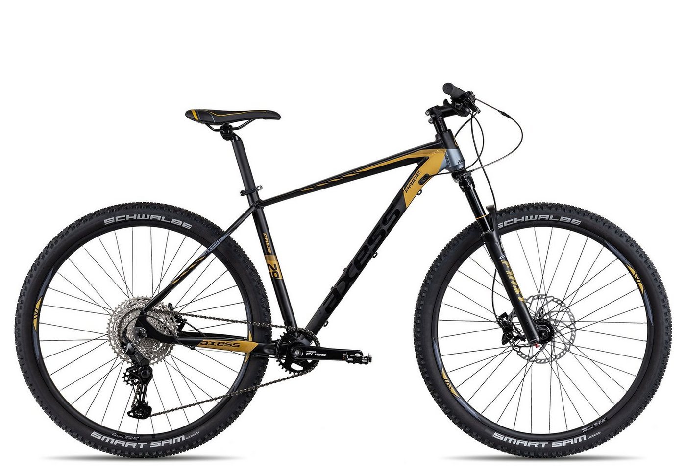 Axess Mountainbike PRIDE, 11 Gang Shimano CUES U6000 11 speed Schaltwerk, Kettenschaltung, 29 Zoll MTB-Hardtail Herrenrad schwarz/grau von Axess