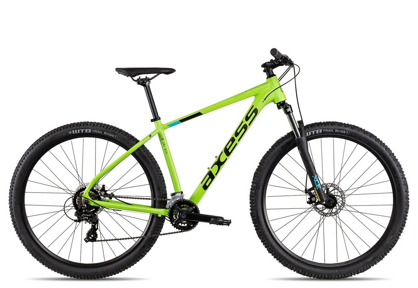 Axess Mountainbike Axess SANDEE, 14 Gang Shimano RD-TX800-7 Schaltwerk, Kettenschaltung, Herrenfahrrad MTB-Hardtail grün von Axess