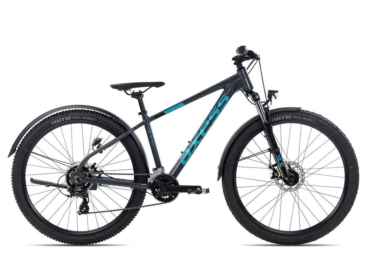 Axess Mountainbike SANDEE ATB, 14 Gang Shimano RD-TX800-7 Schaltwerk, Kettenschaltung, Herren MTB-Hardtail 27,5 Zoll schwarz/grau von Axess