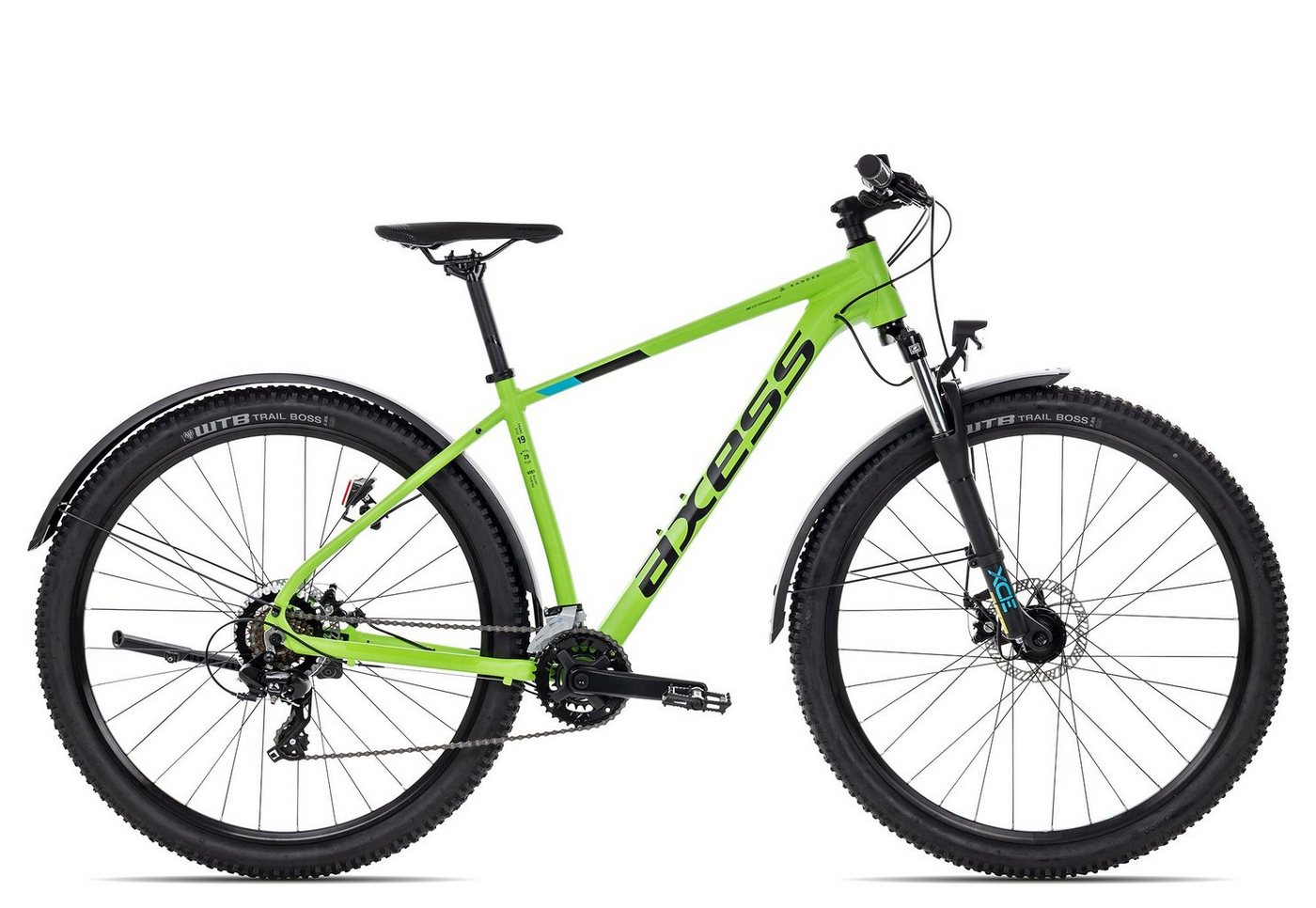 Axess Mountainbike SANDEE ATB, 14 Gang Shimano RD-TX800-7 Schaltwerk, Kettenschaltung, MTB-Hardtail grün von Axess