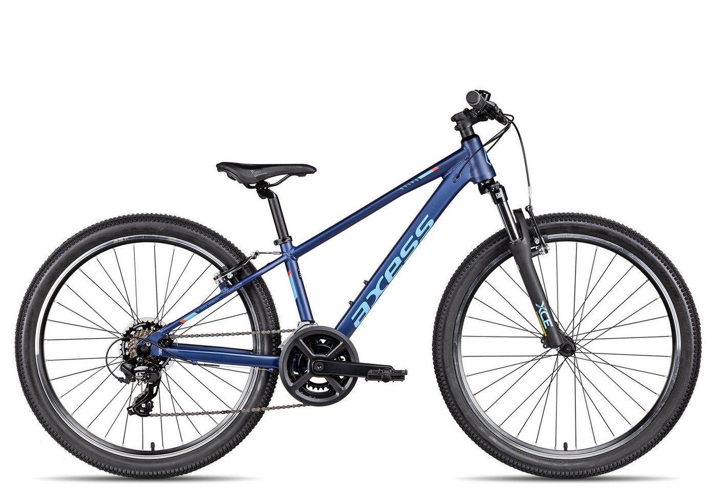 Axess Mountainbike Stipe 26, 16 Gang Shimano Tourney RD-TX800 Schaltwerk, Kettenschaltung, Schaltzüge im inneren des Aluminium-Rahmens verlegt blau Axess Mountainbike Stipe 26, 16 Gang Shimano Tourney RD-TX800 Schaltwerk, Kettenschaltung, Schaltzüge im inneren des Aluminium-Rahmens verlegt blau von Axess