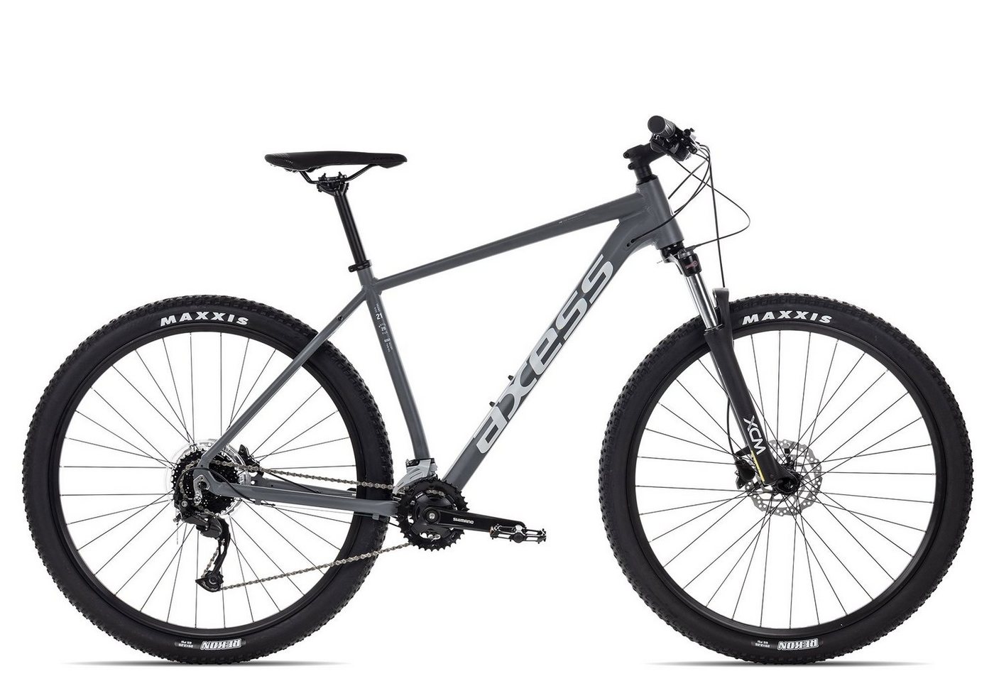 Axess Mountainbike TORRENT, 18 Gang Shimano RD-M3100 Alivio Schaltwerk, Kettenschaltung, MTB-Hardtail schwarz/grau von Axess