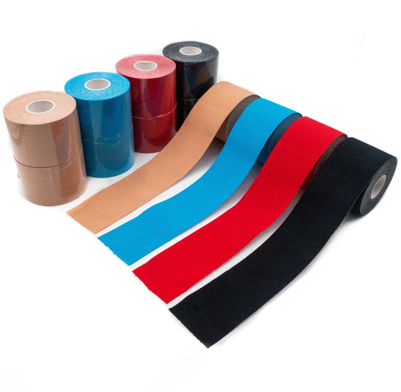 Axion Kinesiologie-Tape Kinesio-Tapes selbstklebend - Wasserfeste Tapes, 4 Farben (Set, 12-St) Physiotape, Sporttape Bandage, für Ihre Physiotherapie von Axion