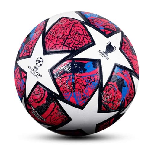Aychingye 2020 Champions League Fußball, reguläres No.5-Ball-Geschenk für Fußballliebhaber, Fanartikel, Geeignet als Trainingsball für Jungen und Jugendliche (roter Stern) von Aychingye