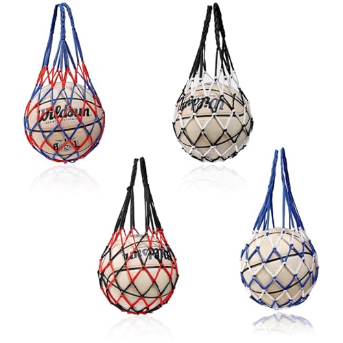Ayicheyl Ballnetz 1 Ball 4 Stück, Ballsack Netztasche Ball Aufbewahrung Tragbar, Balltasche Tornetz für Basketball Volleyball Fußball Handball,Ballnetz mit Dicker und Stabiler Griff Ayicheyl Ballnetz 1 Ball 4 Stück, Ballsack Netztasche Ball Aufbewahrung Tragbar, Balltasche Tornetz für Basketball Volleyball Fußball Handball,Ballnetz mit Dicker und Stabiler Griff von Ayicheyl