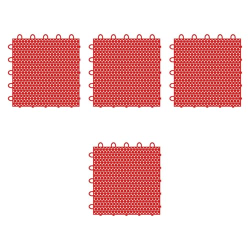 Aymzbd 4 Stück Eishockey Trainingsbrett, Tragbare Skating Bodenplatten für Eishockey Trainingsgeräte, Rot von Aymzbd