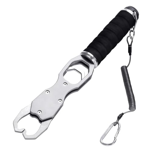 Aymzbd Aluminiumlegierung Fischgreifer mit Messwerkzeug für Angler, Silber Aymzbd Aluminiumlegierung Fischgreifer mit Messwerkzeug für Angler, Silber von Aymzbd