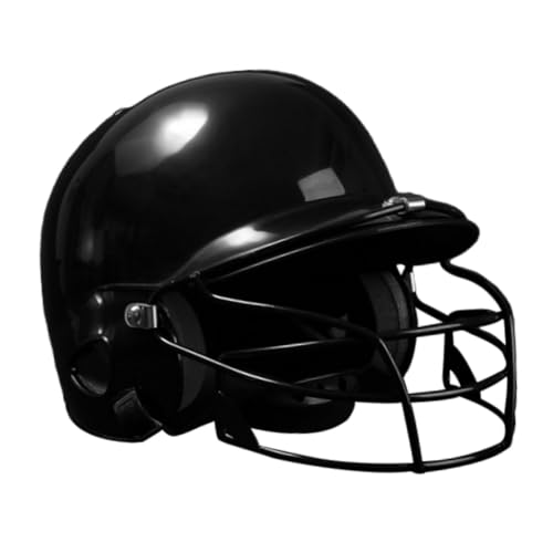 Aymzbd Baseball Helmschutz mit Gesichtsmaske, Saugfähiger Outdoor Softball Helm, Gesicht für Männer Und Frauen, Schwarz von Aymzbd