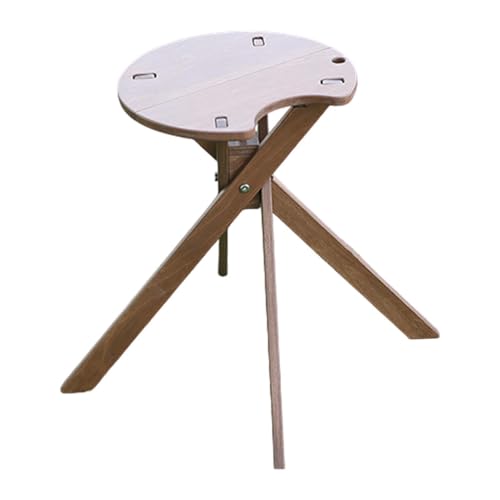 Aymzbd Camping Eimer Rack Multifunktionale Hocker Kreative Veranda Tisch Outdoor Klapptisch Beistelltisch für Angeln Indoor Outdoor, Rotbraun von Aymzbd