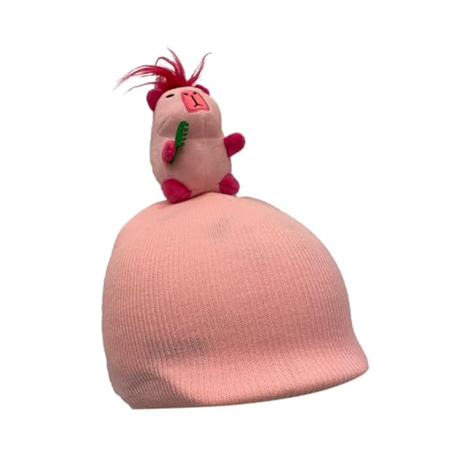 Aymzbd Capybara Skihelm Überzug, Winter Kopfbedeckung, Dekorativ, Bequem, Snowboard Helm Überzug, Helm Dekoration für Reiten Im Freien, Rosa von Aymzbd