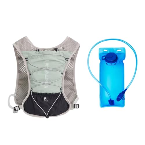 Aymzbd Hydro Water Daypack Trinkrucksack mit 2L Trinkblase, Weste, Trinkrucksack für Laufen, Camping Und Outdoor , Hellgrün von Aymzbd