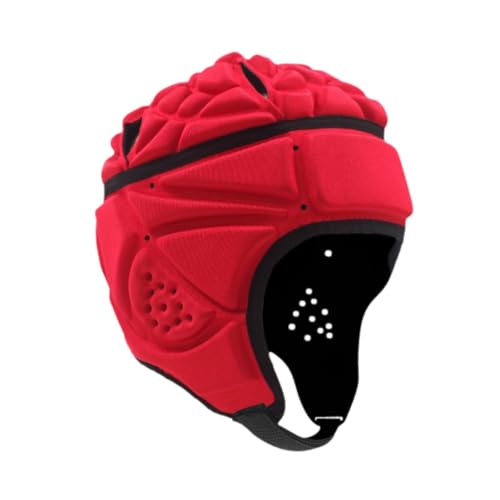 Aymzbd Rugby Helm, Rugby Kopfbedeckung, Rugby Kopfschutz, Fußballhelm für Sporttraining, Erwachsene, Rot Aymzbd Rugby Helm, Rugby Kopfbedeckung, Rugby Kopfschutz, Fußballhelm für Sporttraining, Erwachsene, Rot von Aymzbd