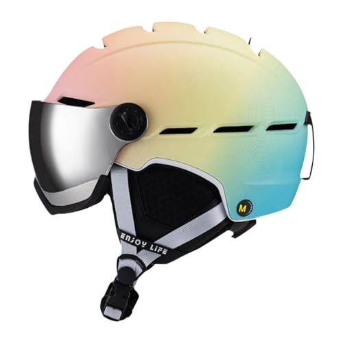 Aymzbd Skihelm mit Schutzbrille, Schneehelm, stoßfest, verstellbar, Snowboardhelm, Skateboardhelm für Schneesport im Freien, M von Aymzbd