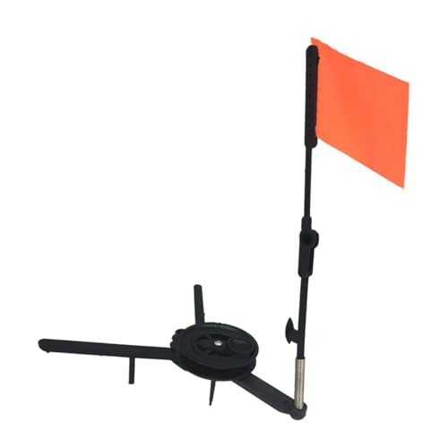 Aymzbd mit orangefarbener Flagge, Eisangel-Tip-Up, Angelgerät, tragbare Anzeigeausrüstung, Angelzubehör für den Winter im Freien von Aymzbd