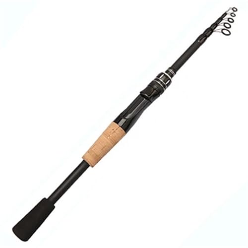 Kohlefaser Teleskop Angelrute Baitcasting-Köder Angelrute Spinning TelescopicWooden Handle Carbon Casting Fishing Tackle Professional Light-Weight Reise Angelrute(Color:Spinnig Rod,Size:1.8m) von Ayztantine