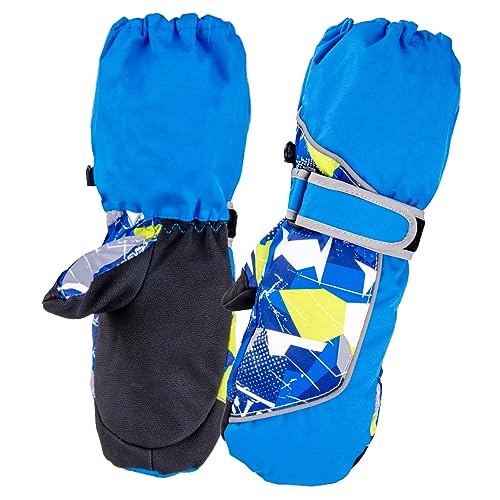 Azarxis Kinder Handschuhe, Skihandschuhe, Fausthandschuhe für Kinder 3-12 Jahre (Blau, S (9-12 Jahre)) von Azarxis