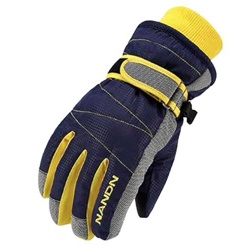 Azarxis Warme Handschuhe, Thermische Ski Snowboard Handschuhe, Winddich Winterhandschuhe für Damen und Herren (Blau, S) von Azarxis