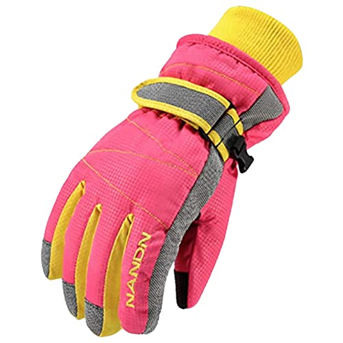 Azarxis Warme Handschuhe, Thermische Ski Snowboard Handschuhe, Winddich Winterhandschuhe für Damen und Herren (Rosa, S) von Azarxis