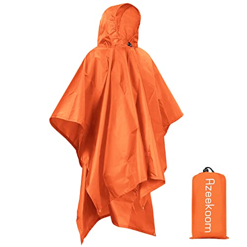 Azeekoom Regenponcho, wasserdicht, Regencape, Poncho/Campingmatte/Schatten, multifunktional, 3-in-1, für Wandern im Freien von Azeekoom