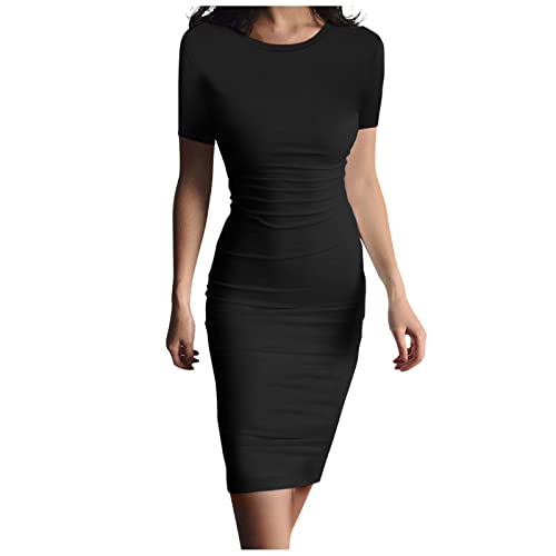 Azruma Abendkleid Moderne Strickkleider Langes Kleid Damen Pyjama Damen Lang Slim Fit Rundhals Kurzarm Mini Kleid Elegant Kurz Bleistiftkleid Sommer Einfarbig Party HüFtkleid( Schwarz , L Azruma Abendkleid Moderne Strickkleider Langes Kleid Damen Pyjama Damen Lang Slim Fit Rundhals Kurzarm Mini Kleid Elegant Kurz Bleistiftkleid Sommer Einfarbig Party HüFtkleid( Schwarz , L von Azruma