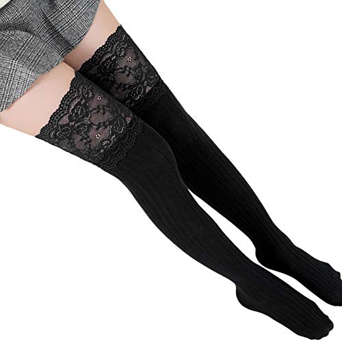Azruma Damen Kniestrümpfe Winter Spitzen Overknee Warmer Oberschenkel Lang Strümpfe Sexy Einfarbig Atmungsaktiv Socken Kniesocken Stiefelstrümpfe Stiefelsocken Wintersocken Azruma Damen Kniestrümpfe Winter Spitzen Overknee Warmer Oberschenkel Lang Strümpfe Sexy Einfarbig Atmungsaktiv Socken Kniesocken Stiefelstrümpfe Stiefelsocken Wintersocken von Azruma