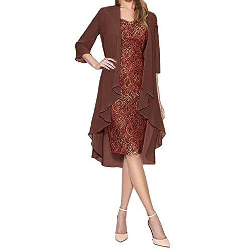 Azruma Damen Spitzenkleid Elegant Chiffon 3/4 Ärmel Midilang 2 Teilig Satz Kleid Zweiteiler Für Hochzeit Vintage Kleider Brautjungfernkleider Cocktailkleider Abendkleid Tüll Cardigan Kleid Azruma Damen Spitzenkleid Elegant Chiffon 3/4 Ärmel Midilang 2 Teilig Satz Kleid Zweiteiler Für Hochzeit Vintage Kleider Brautjungfernkleider Cocktailkleider Abendkleid Tüll Cardigan Kleid von Azruma