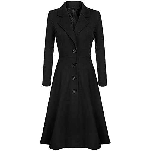 Azruma Damen Wollmantel Lang Vintage Rüschen Revers Einreiher Langarm Einfarbig Mäntel Elegante Slim Fit Outdoor Trenchcoat Herbst Winter Warmer Trenchjacke Windjacke Frauenmantel Übergangsmantel Azruma Damen Wollmantel Lang Vintage Rüschen Revers Einreiher Langarm Einfarbig Mäntel Elegante Slim Fit Outdoor Trenchcoat Herbst Winter Warmer Trenchjacke Windjacke Frauenmantel Übergangsmantel von Azruma