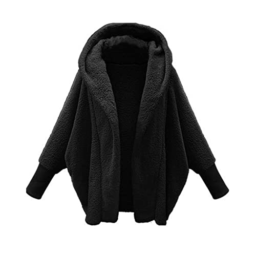 Azruma Daunenweste Damen Lang Daunenweste+Damen+Lang Daunenmantel Lang Frauen Winter Warm Einfarbig Teddy Fleece Fledermausärmel Übergröße Jacke Mit Kapuze Daunenjacke Mit Kapuze Damen (Schwarz, 5XL) Azruma Daunenweste Damen Lang Daunenweste+Damen+Lang Daunenmantel Lang Frauen Winter Warm Einfarbig Teddy Fleece Fledermausärmel Übergröße Jacke Mit Kapuze Daunenjacke Mit Kapuze Damen (Schwarz, 5XL) von Azruma