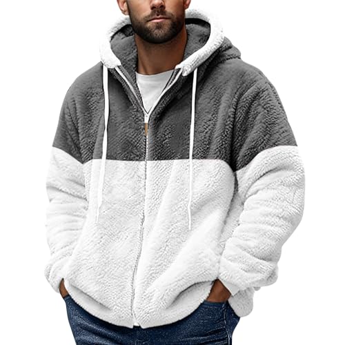 Azruma Fleecejacke Herren Kapuzenpullover Für Herren Herren-Mäntel Männer Warm Teddy Fleece Patchwork Reißverschluss Plüschjacke Mit Kapuze Radsport-Jacken Für Herren Jackets for Men (Dunkelgrau,5XL) Azruma Fleecejacke Herren Kapuzenpullover Für Herren Herren-Mäntel Männer Warm Teddy Fleece Patchwork Reißverschluss Plüschjacke Mit Kapuze Radsport-Jacken Für Herren Jackets for Men (Dunkelgrau,5XL) von Azruma