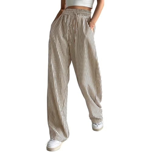 Azruma Gutscheine Zum Selber Ausfüllen, Damen Große Größen Weite Stoffhose Damen Elegant Y2K Weite Hose Palazzo Pants High Waist Hosen Mit Taschen Elegant Damenhose Hosen Stretch Hose Weites Bein von Azruma