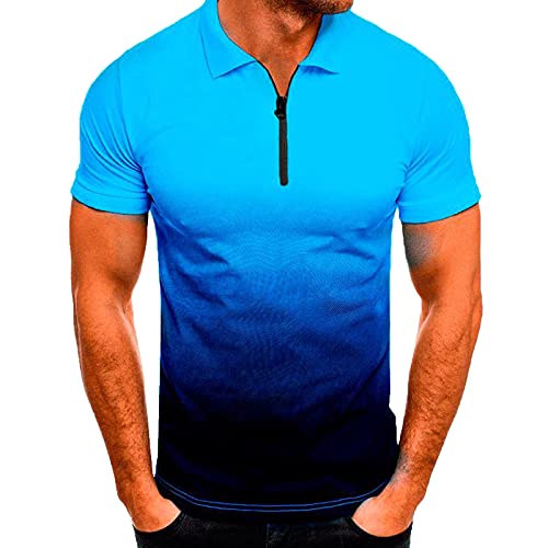 Azruma Herren Poloshirt Kurzarm Umlegekragen Gradient Polohemd mit Zipper Golf Tee Oberteil Slim Fit Top Bluse Sommer Casual Tee Top Polo Shirt Herrenshirt Busines Shemden Azruma Herren Poloshirt Kurzarm Umlegekragen Gradient Polohemd mit Zipper Golf Tee Oberteil Slim Fit Top Bluse Sommer Casual Tee Top Polo Shirt Herrenshirt Busines Shemden von Azruma