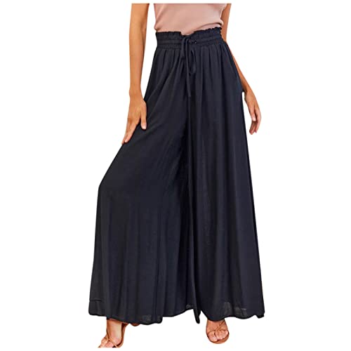 Azruma Hose Damen Elegant Chiffon Kordelzug High Waist Plissee Weites Bein Lang Hose mit Taschen Palazzo Einfarbig Culottes-Hose Strandhose Lose Lässige Freizeithose Schlupfhose Pumphose Azruma Hose Damen Elegant Chiffon Kordelzug High Waist Plissee Weites Bein Lang Hose mit Taschen Palazzo Einfarbig Culottes-Hose Strandhose Lose Lässige Freizeithose Schlupfhose Pumphose von Azruma