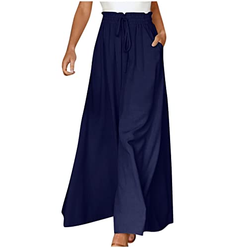 Azruma Hose Damen Elegant Chiffon Kordelzug High Waist Plissee Weites Bein Lang Hose mit Taschen Palazzo Einfarbig Culottes-Hose Strandhose Lose Lässige Freizeithose Schlupfhose Pumphose Azruma Hose Damen Elegant Chiffon Kordelzug High Waist Plissee Weites Bein Lang Hose mit Taschen Palazzo Einfarbig Culottes-Hose Strandhose Lose Lässige Freizeithose Schlupfhose Pumphose von Azruma