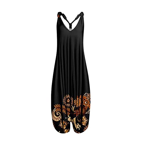 Azruma Jumpsuit Damen Sommer Vintage Boho Drucken Träger Racerback Rückenfrei Playsuit Weites Bein Overall Lockerer Einteiliger Lose Freizeit Romper Strampler Einteiler Haremsoverall Azruma Jumpsuit Damen Sommer Vintage Boho Drucken Träger Racerback Rückenfrei Playsuit Weites Bein Overall Lockerer Einteiliger Lose Freizeit Romper Strampler Einteiler Haremsoverall von Azruma