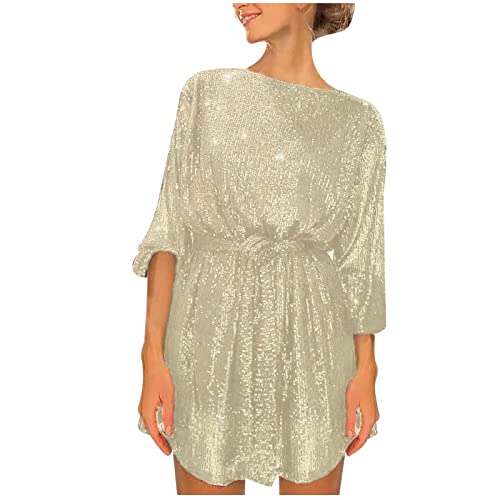Azruma Kleid Damen Strick winterkleid Ugly Christmas Kleid Damen&I3 Sexy Pailletten Rundhals Mini Kleid Elegant Langarm Kurz Kleid Sommer Party Spitzenkleider Gold M Azruma Kleid Damen Strick winterkleid Ugly Christmas Kleid Damen&I3 Sexy Pailletten Rundhals Mini Kleid Elegant Langarm Kurz Kleid Sommer Party Spitzenkleider Gold M von Azruma