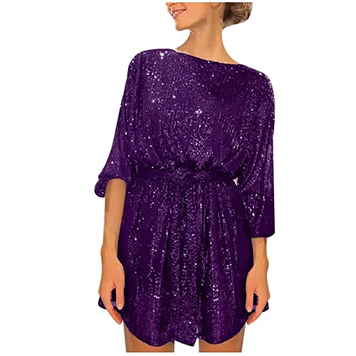 Azruma Kleid Damen Winter festlich samtkleid Damen Bodycon Kleid Damen Langarm&I3 Sexy Pailletten Rundhals Mini Kleid Elegant Langarm Kurz Kleid Sommer Party Damenkleider Lila S Azruma Kleid Damen Winter festlich samtkleid Damen Bodycon Kleid Damen Langarm&I3 Sexy Pailletten Rundhals Mini Kleid Elegant Langarm Kurz Kleid Sommer Party Damenkleider Lila S von Azruma