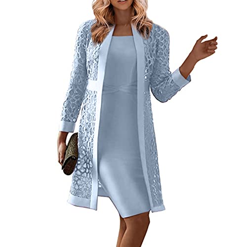 Azruma Kleider Damen Festlich Elegant Strandkleid Damen Lang Enge Kleider Damen Zweiteiler Quadratischem Kragen Einfarbig ÄRmelloses Knielang Bleistiftkleid Eiskunstlauf Kleider MäDchen (Hellblau, M) Azruma Kleider Damen Festlich Elegant Strandkleid Damen Lang Enge Kleider Damen Zweiteiler Quadratischem Kragen Einfarbig ÄRmelloses Knielang Bleistiftkleid Eiskunstlauf Kleider MäDchen (Hellblau, M) von Azruma