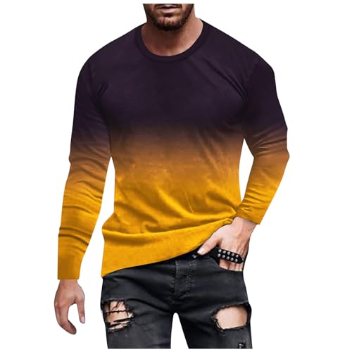 Azruma Outdoor Bekleidung Für Herren Herren T Shirt Langarmshirt Jungen Zip Up Hoodie Y2K Männer Casual Farbverlauf Rundhals Langarm Shirt Basic Shirts Gym Tshirt Hemd Herren Oktoberfest (Gelb, 3XL) Azruma Outdoor Bekleidung Für Herren Herren T Shirt Langarmshirt Jungen Zip Up Hoodie Y2K Männer Casual Farbverlauf Rundhals Langarm Shirt Basic Shirts Gym Tshirt Hemd Herren Oktoberfest (Gelb, 3XL) von Azruma