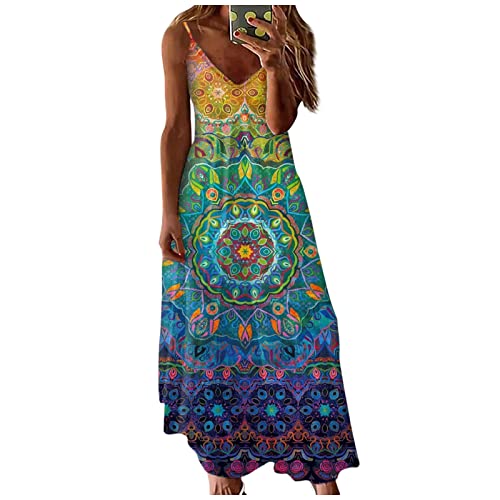 Azruma PiratenkostüM Damen Tunika Damen Kleid Damen Elegant Damen Drucken V-Ausschnitt ÄRmelloses Swing Maxi SpaghettiträGer Kelider Jeanskleid (1-Royal Blue, 3XL Azruma PiratenkostüM Damen Tunika Damen Kleid Damen Elegant Damen Drucken V-Ausschnitt ÄRmelloses Swing Maxi SpaghettiträGer Kelider Jeanskleid (1-Royal Blue, 3XL von Azruma
