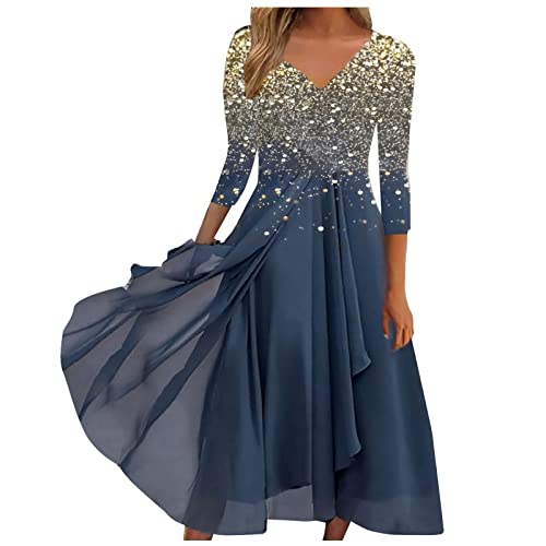 Azruma Tunika Damen Sommer Ladybug KostüM MäDchen Kleider Sommer Spitzenkleid Chiffon Pailletten Flowy RüSchen Swing V-Ausschnitt 3/4 ÄRmel Midi Cocktailkleid Kleider MäDchen Festlich (Gold, M Azruma Tunika Damen Sommer Ladybug KostüM MäDchen Kleider Sommer Spitzenkleid Chiffon Pailletten Flowy RüSchen Swing V-Ausschnitt 3/4 ÄRmel Midi Cocktailkleid Kleider MäDchen Festlich (Gold, M von Azruma